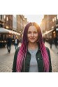 Afrika Örgüsü Ve Rasta İçin Sentetik Ombreli Saç - Koyu Pembe / Pembe / Açık Pembe