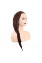 Düz Front Lace Gerçek Tül Peruk - Koyu Kahve - 60-65cm