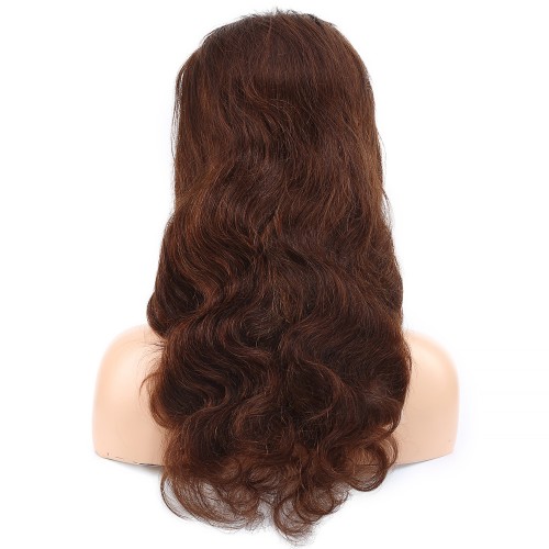 Dalgalı Front Lace Gerçek Tül Peruk - Açık Kahve - 60-65cm