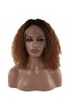 Siyah Kahve Ombreli Gerçek Afro Dalgası Tül Peruk 45-50cm
