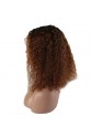 Siyah Kahve Ombreli Gerçek Afro Dalgası Tül Peruk 45-50cm