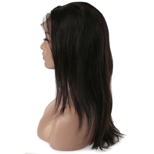 Gerçek Front Lace Tül Peruk - Düz - Siyah 45-50cm