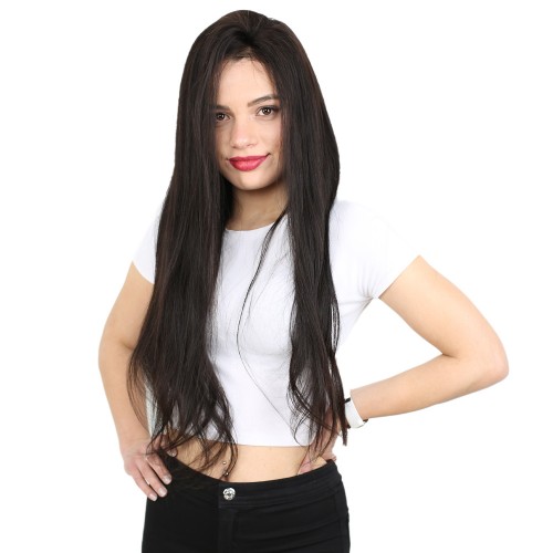 Gerçek Front Lace Tül Peruk - Düz - Siyah 70-75cm