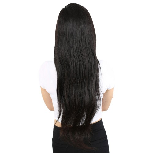 Gerçek Front Lace Tül Peruk - Düz - Siyah 80-85cm