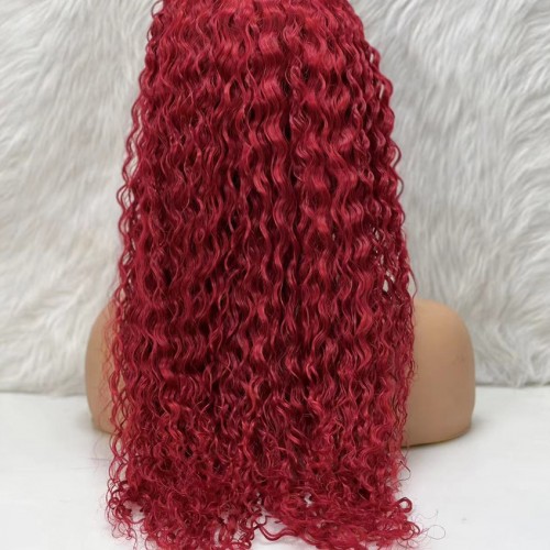Gerçek Front Lace Tül Peruk - Su Dalgası - Kızıl 70-75cm