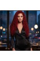 Gerçek Front Lace Tül Peruk - Su Dalgası - Kızıl 70-75cm