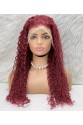 Gerçek Front Lace Tül Peruk - Su Dalgası - Koyu Kızıl 70-75cm