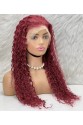 Gerçek Front Lace Tül Peruk - Su Dalgası - Koyu Kızıl 70-75cm