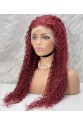 Gerçek Front Lace Tül Peruk - Su Dalgası - Koyu Kızıl 70-75cm
