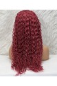 Gerçek Front Lace Tül Peruk - Su Dalgası - Koyu Kızıl 70-75cm