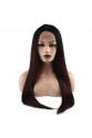 Düz Fiber Sentetik Tül Peruk - Siyah / Koyu Kahve Ombreli