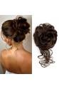 Saçlı Lastikli Kuyruklu Topuz Toka - Kumral / Kahve