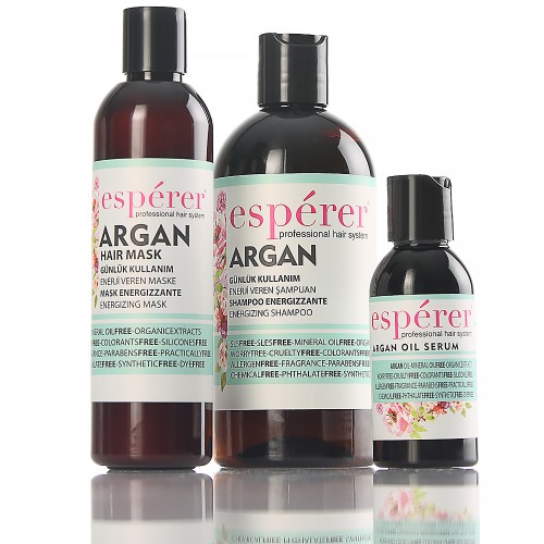 Argan Şampuan + Saç Maskesi + Serum Seti