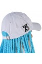 Beyaz Şapkalı Örgü Peruk - Turkuaz