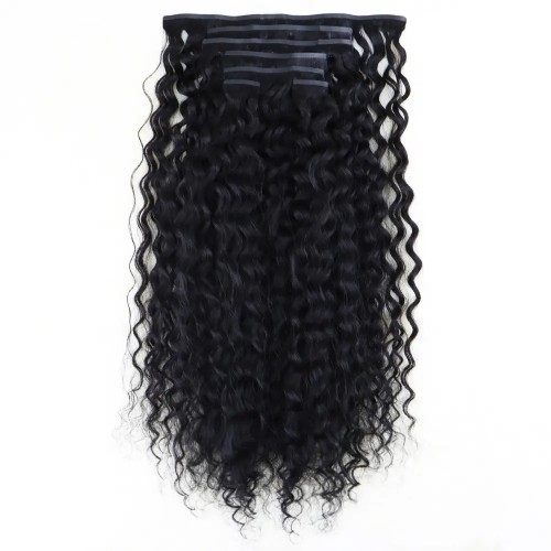 Yoğun Dalgalı 7 Parça Görünmez Yarım Ay Set %100 Gerçek Saç - 60cm