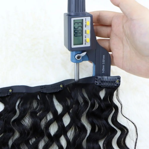 Yoğun Dalgalı 7 Parça Görünmez Yarım Ay Set %100 Gerçek Saç - 60cm